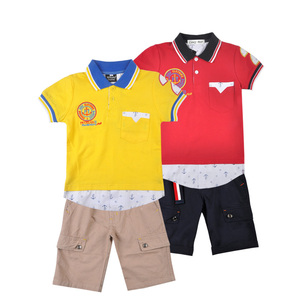 Ensemble polo à col montant et jean pour enfants, 230g, en coton, pour garçons, en gros, en promotion - Product Image 4
