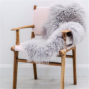 Vente en gros de tapis jeté pour <span class=keywords><strong>chaise</strong></span> cheveux longs bouclés blanc violet marron tibétain mongol tapis pour <span class=keywords><strong>chaise</strong></span> en fourrure de mouton - Product Image 3