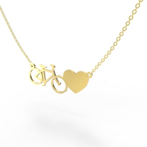 Collier pendentif vélo pour femme en acier inoxydable doré, bijoux de sport pour motard, Joyas De Plata - Product Image 4