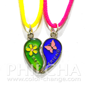 Cambiare Colore a Forma di Cuore Umore Coppia Collane Amicizia - Product Image 4