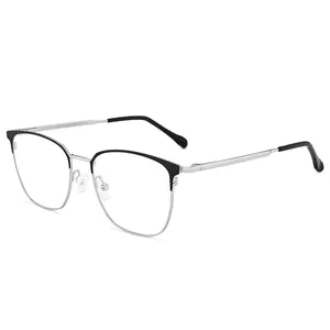 High Quality Metal Acetate Half Frame Blocking Blue Glasses To Anti Blue Light Eyeglasses