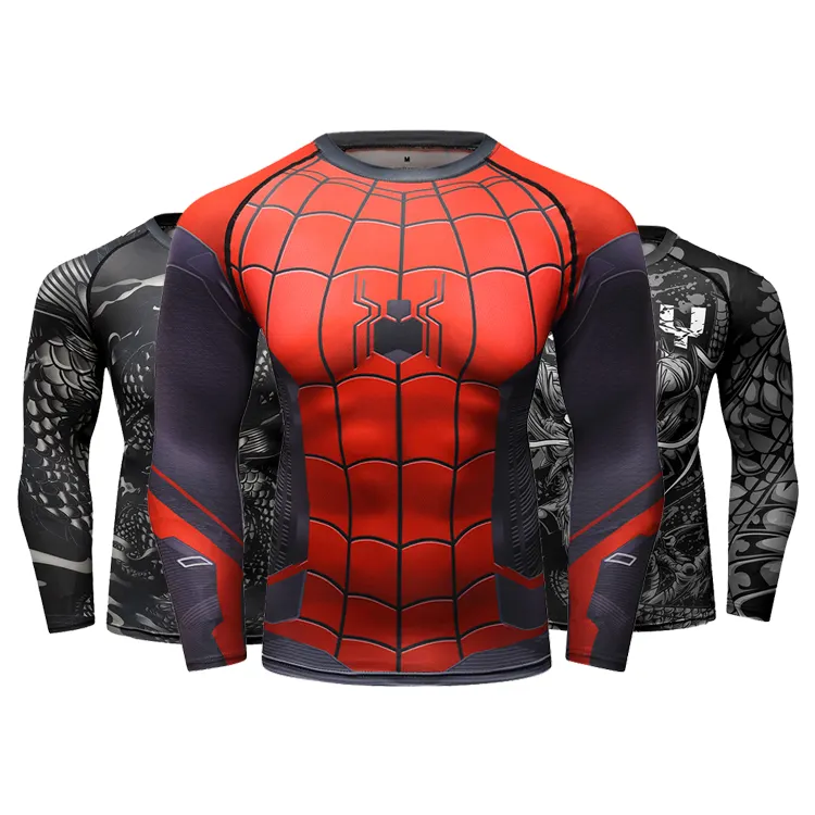 Newest Marvel Superhero Clothing Mens 3d Printed Shirt Spiderman Long Sleeve T-Shirt