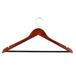 Porte-vêtements en bois de lotus acajou en gros, barre ronde antidérapante et crochet chromé, porte-vêtements et rail - Product Image 6