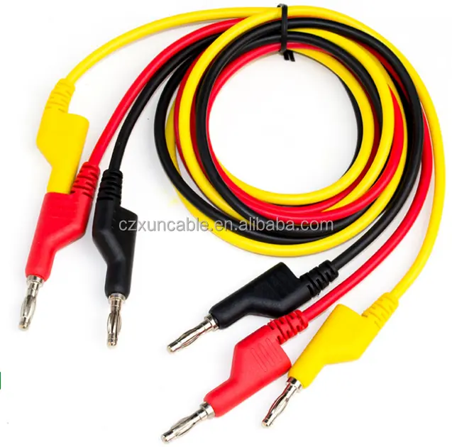 Bxob 1M 4mm banana plug 18AWG test leads 100cm stackable banana plug testing cable high voltage test leads