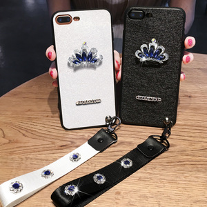 Lujo taladro <span class=keywords><strong>reina</strong></span> de cuero patrón del mitón Sling caso de teléfono inteligente para el iPhone X - Product Image 1