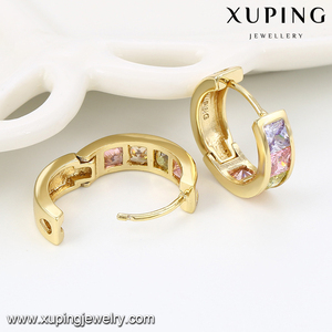 23267 xuping produsen wanita Aksesori mewah mode perhiasan emas grosir 14k berlapis emas anting hoop perhiasan - Product Image 5