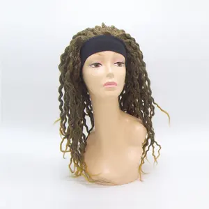 Cheap party brown dreadlock headband wig