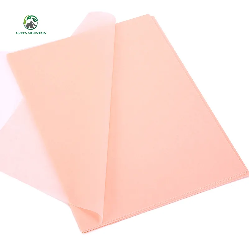Atacado preço barato china papel do tecido impressão offset cor pura rosa bule envoltório papel do tecido