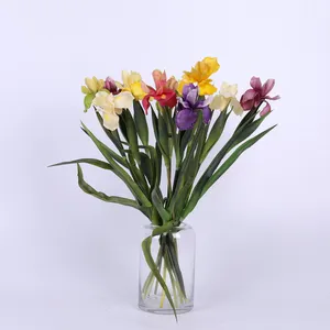 Flor artificial iris de seda, flor artificial bonita