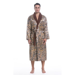 Peignoir <span class=keywords><strong>de</strong></span> bain thermique <span class=keywords><strong>pour</strong></span> hommes avec doublure en satin <span class=keywords><strong>de</strong></span> polyester et <span class=keywords><strong>polaire</strong></span> grande taille disponible-Peignoir en satin <span class=keywords><strong>pour</strong></span> hommes - Product Image 1