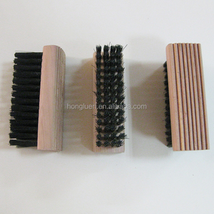 Poils de cheval doux poils de porc manche en bois naturel petit nettoyant pour chaussures brosse à polir - Product Image 4