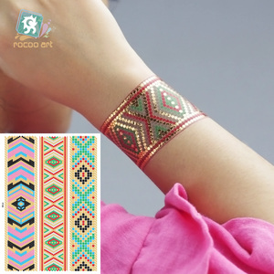 Temporal característica y del <span class=keywords><strong>tatuaje</strong></span> etiqueta engomada del <span class=keywords><strong>tatuaje</strong></span> metálico tipo de oro <span class=keywords><strong>pulsera</strong></span> de plata negro del <span class=keywords><strong>tatuaje</strong></span> - Product Image 1