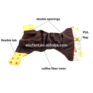 Elinfant One Size <span class=keywords><strong>Se</strong></span> adapta a los nuevos pañales de bolsillo de fibra de café de impresión digital ajustable Pañal de tela de <span class=keywords><strong>bo</strong></span> - Product Image 2