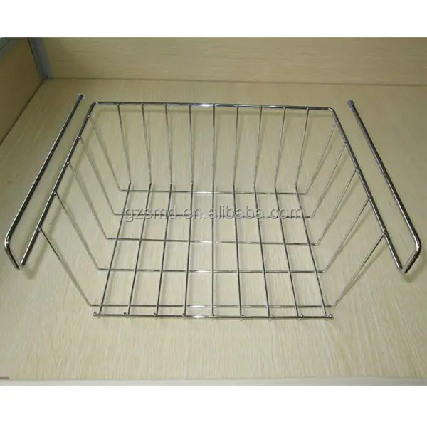 Kitchen Cabinet Pantry Closet Hanging Under Shelf Storage Basket Chrome Wire Under Shelf Basket