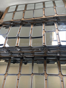 Groothandel Antiek Zilver Metalen Frame <span class=keywords><strong>3</strong></span> Panelen Muur Opknoping Spiegel Met Ketting Voor Home Decor