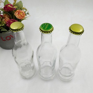 All'ingrosso bottiglia da Cocktail in vetro trasparente opaca a forma di <span class=keywords><strong>gelo</strong></span> rotonda bottiglia di vetro Rio con tappo a corona 275ml di vetro di vino - Product Image 1