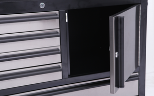 Coffre à outils Hyxion en acier inoxydable de 41 pouces avec 14 tiroirs pour <span class=keywords><strong>garage</strong></span> et atelier, revêtement en poudre noire, coffre à outils et armoire - Product Image 6