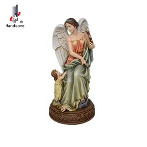 Personalidade promocional resina anjo guardião com pena pequena fada figurines anjo estátua