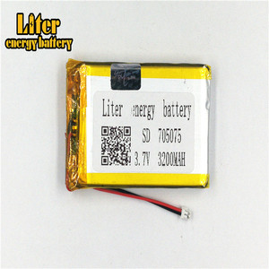 Plug 1.5-2 P Lithium battery 3.7 V 705075 3200 mah high density flat lipo lithium battery polymer li ion battery - Product Image 2