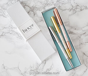 Rose Gold <strong>Silver</strong> <strong>Pen</strong> with Rose Gold <strong>Silver</strong> Roller <strong>Pen</strong> - 3 Fine Fancy Crystal <strong>Pens</strong> in Glossy White Gift Box | Gifts for Women - Product Image 4