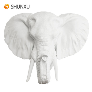 Buste de tête <span class=keywords><strong>d</strong></span>'éléphant en résine artificielle, <span class=keywords><strong>d</strong></span>écoration animale en résine, faux taxidermie, <span class=keywords><strong>d</strong></span>écoration taxidermique, art mural - Product Image 5