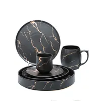 Unique Design Marble Tableware Sets, Porcelain Plate, Bowl