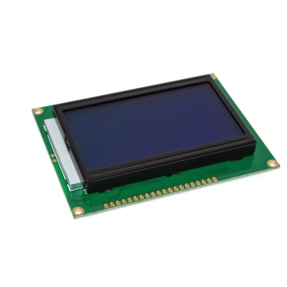 Okystar Modul Tampilan LCD 5V 12864 OEM/ODM, Lampu Latar <span class=keywords><strong>Biru</strong></span> LCD Matriks Grafis 128X64 Titik