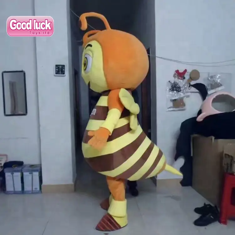 Fantasia adulto de mascote na china, cosplay de mel de abelha