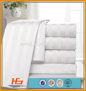 Set copripiumino per biancheria da letto per Hotel a righe in raso di cotone poliestere di qualità Star Hotel King Size - Product Image 5