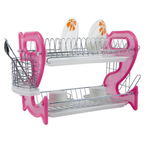 Profesional <span class=keywords><strong>de</strong></span> acero inoxidable <span class=keywords><strong>2</strong></span> Nivel Deluxe Chrome cocina plato <span class=keywords><strong>escurridor</strong></span> estante con <span class=keywords><strong>escurridor</strong></span> - Product Image 3