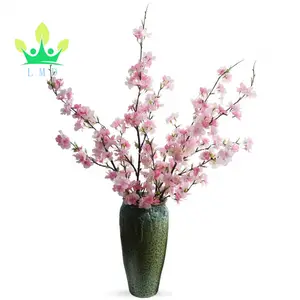 Künstliche Kirsche Blossom Blumen, 4pcs Pfirsich Zweige Silk Hoch Blume Vereinbarungen für Home Hochzeit Dekoration