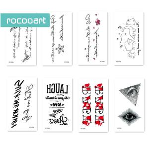 HC Misto 16 Fogli Classic Disegni Del <span class=keywords><strong>Tatuaggio</strong></span> Corpo <span class=keywords><strong>Tatuaggio</strong></span> Tatuaggi Temporanei Occhi e Gli Amanti di Disegno del <span class=keywords><strong>Gatto</strong></span> Nero di testo Del <span class=keywords><strong>Tatuaggio</strong></span>. - Product Image 5