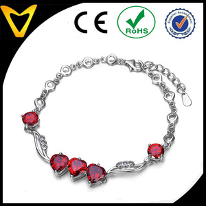 Braccialetto di cristallo Vlink viola pietra <span class=keywords><strong>argento</strong></span> 925 braccialetto di fascino italiano, <span class=keywords><strong>bracciale</strong></span> Moissanites ragazza, bracciali di alta gioielleria - Product Image 4