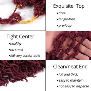 AliLeader Faux Locs Xoăn Crochet Bện 18Inch Mềm Tự Nhiên Màu Đen 99J Tổng Hợp Tóc Nối 20 Stands/Gói Faux Khóa Tóc - Product Image 5