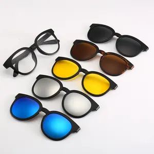 라운드 5 1 렌즈 편광 선글라스 자석 클립 교체 렌즈 안경