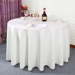 शादी के टेबल कपड़े सुरुचिपूर्ण सफेद 100% पॉलिएस्टर 10 वाटरप्रूफ हस्तनिर्मित गोल्डन पुष्प सादे कढ़ाई पार्टी की शादी