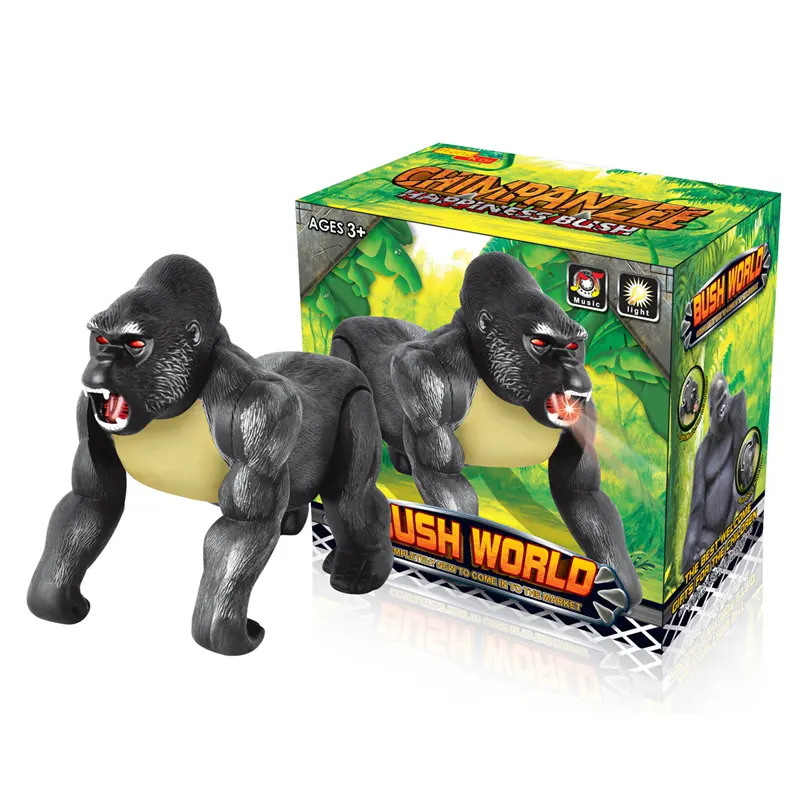 N//B Figura de Anime Juguetes de látex Mono Gorila Juguetes de látex elástico Figura de Gorila Juguete Figuras de Animales de la Selva niños Amarillo 
