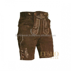 Fesho <b>Mens</b> Classic <b>Leather</b> <b>Shorts</b> Comfortable Durable Traditional Outdoor Casual Wear Vintage Inspired Design - Product Image 1