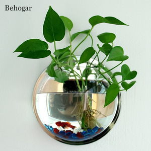 Dia 23Cm/29.5Cm Acryl Vissenkom Muurbevestiging Opknoping <span class=keywords><strong>Aquarium</strong></span> Aquatic Pet Supplies Producten <span class=keywords><strong>Aquarium</strong></span> Bloem plant Vaas - Product Image 1