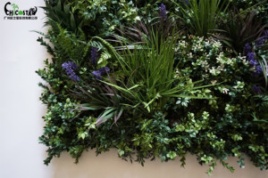 Trang trí chống cháy ngoài trời bức tường màu xanh lá cây nhân tạo của loại cỏ làm bằng nhựa bền cho trang trí tường nhà máy - Product Image 4