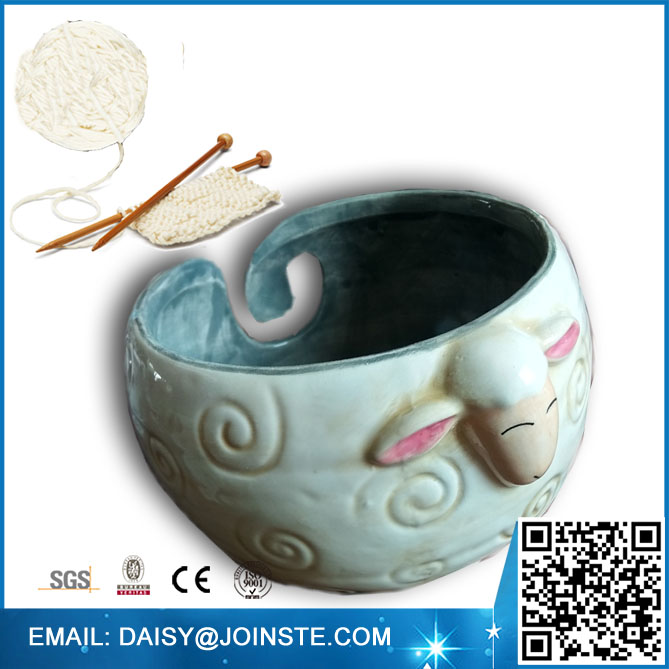 Керамические миски из овечьей пряжи, миска с держателем из пряжи