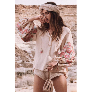 Della boemia Delle Donne Vestiti di Bianco Alla Rinfusa Commercio All'ingrosso Dei Vestiti della <span class=keywords><strong>Donna</strong></span> di <span class=keywords><strong>Lino</strong></span> Ricamato Camicetta Produttori - Product Image 1