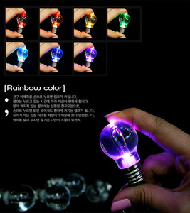 Unionpromo <span class=keywords><strong>Porte</strong></span>-clés ampoule <span class=keywords><strong>LED</strong></span> en cristal de couleur Offre Spéciale en plastique avec impression UV et sérigraphie - Product Image 5