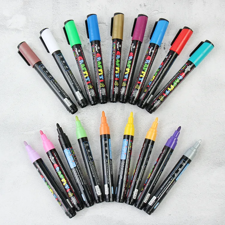 Feiner Satz von 24 Flysea-Posca Paint Marker Pen Acrylfarben marker auf Wasserbasis