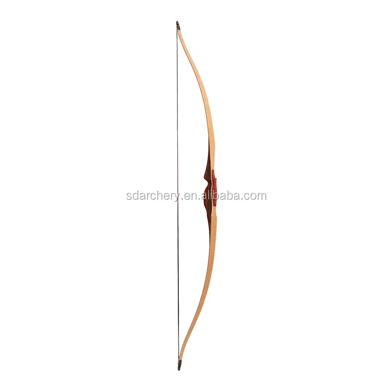 Wooden laminated recurve one piece long bow kids and ladies hunting and training archery bow and arrow