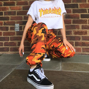 Nuovi pantaloni Hip Hop a vita alta da <span class=keywords><strong>donna</strong></span> alla moda Streetwear pantaloni mimetici Cargo - Product Image 2
