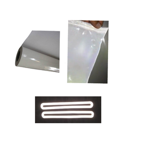 Traceur haute visibilité coupe <span class=keywords><strong>PES</strong></span> TPU presse à chaud élastique fer de transfert sur papier réfléchissant film autocollant pour t-shirt logo étiquette - Product Image 2