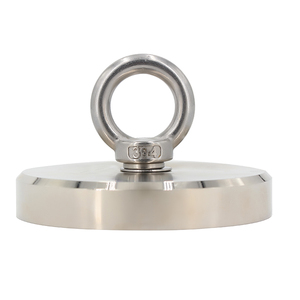 Aimant de pêche rond en néodyme avec boulon à œil, 400KG, 880lbs, N35 D116mm, trou fraisé simple face - Product Image 1