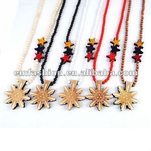 la moda de hip hop baratos buena madera fili collar de sol para los hombres - Product Image 1
