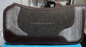 Selle de cheval Rider's Trust 32 x 32 pouces, gris naturel, 100 % feutre de laine mérinos, 1,25 pouces, cuir véritable, selle western - Product Image 5
